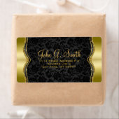Elegant Black & Gold  Floral Damaskers Etiket (Insitu)