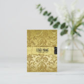Elegant Black & Gold Floral Damaskers Visitekaartje (Staand voorkant)