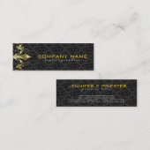 Elegant Black & Gold  Floral Damasking 2 Mini Visitekaartje (Voorkant / Achterkant)