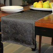 Elegant Black Gold Floral Pattern Korte Tafelloper