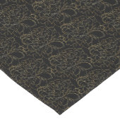 Elegant Black Gold Floral Pattern Korte Tafelloper (Hoek)