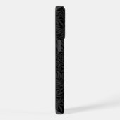 Elegant Black Gold Floral Script Monogram iPhone Hoesje (Rechterkant)