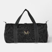 Elegant Black Gold Floral Script Monogram Plunjezak (Voorkant)