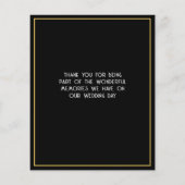 Elegant Black Gold Floral Weddenschap Hartelijk da (Achterkant)