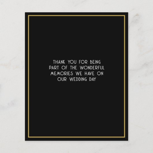 Elegant Black Gold Floral Weddenschap Hartelijk da (Achterkant)