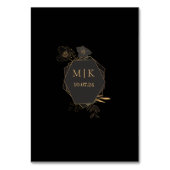 Elegant Black & Gold Floral Wedding Kaart (Achterkant)