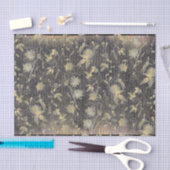 Elegant Black Gold Flowers Vine Handwriting Tissuepapier (Craft)