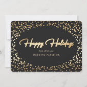 Elegant Black Gold Foil Hand Lettered Business Feestdagenkaart (Voorkant)