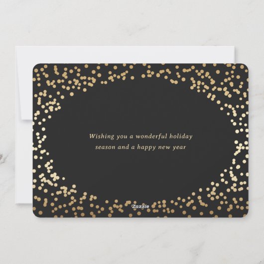 Elegant Black Gold Foil Hand Lettered Business Feestdagenkaart (Achterkant)