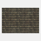 Elegant Black Gold Foil Holiday Patronen Inpakpapier Vel (Voorkant 3)