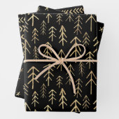Elegant Black Gold Foil Holiday Patronen Inpakpapier Vel (In situ)