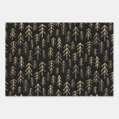 Elegant Black Gold Foil Holiday Patronen Inpakpapier Vel (Voorkant)