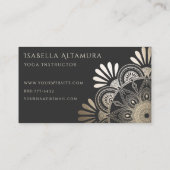 Elegant Black & Gold Foil Mandala Visitekaartjes (Achterkant)