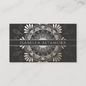 Elegant Black & Gold Foil Mandala Visitekaartjes (Voorkant)