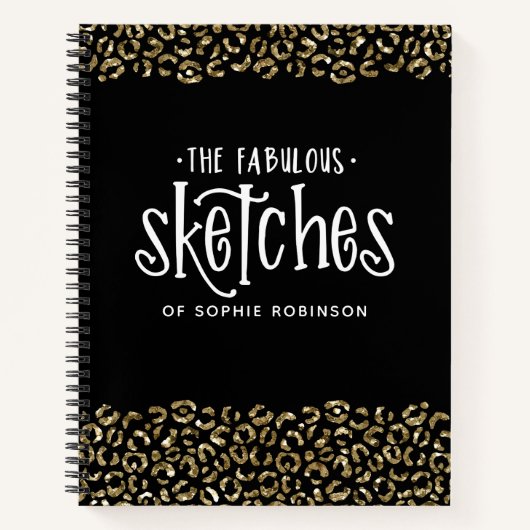 Elegant Black Gold Foil Sketchbook Notitieboek (Voorkant)