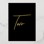 Elegant Black & Gold Foil Wedding Table Number Folie Feestdagenkaart (Voorkant)