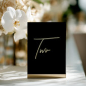 Elegant Black & Gold Foil Wedding Table Number Folie Feestdagenkaart