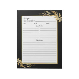 Elegant Black Gold Foliage Recipe Notitieblok
