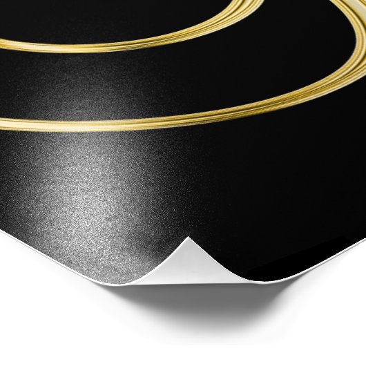 ELEGANT BLACK GOLD FOTO AFDRUK (Hoek)