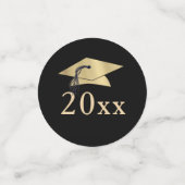 Elegant Black Gold Foto op maat gemaakt Afstuderen Confetti (Kleine voorkant)