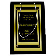 Elegant Black & Gold Framed Hartelijk dank