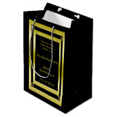 Elegant Black & Gold Framed Hartelijk dank Medium Cadeauzakje (Voorkant Gekanteld)