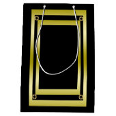 Elegant Black & Gold Framed Hartelijk dank Medium Cadeauzakje (Achterkant)