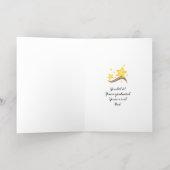 Elegant Black & Gold Gefeliciteerd Afstuderen Folie Wenskaart (Binnenlaag)