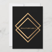 Elegant Black Gold Geometric Birthday Party - Aang Kaart (Achterkant)