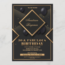 Elegant Black Gold Geometric Birthday Party - Aang