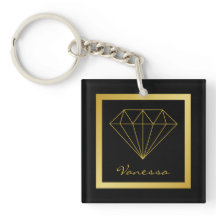 Elegant Black Gold Geometric Diamond