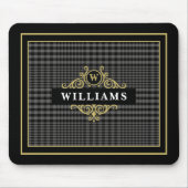 Elegant Black Gold Glen Pset Monogram Muismat (Voorkant)