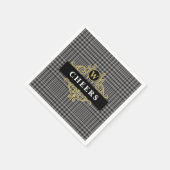 Elegant Black Gold Glen Pset Monogram Servet (Hoek)