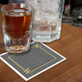 Elegant Black Gold Glen Pset Monogram Servet