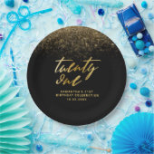 Elegant Black & Gold Glitter 21e verjaardag Papieren Bordje (Feest)