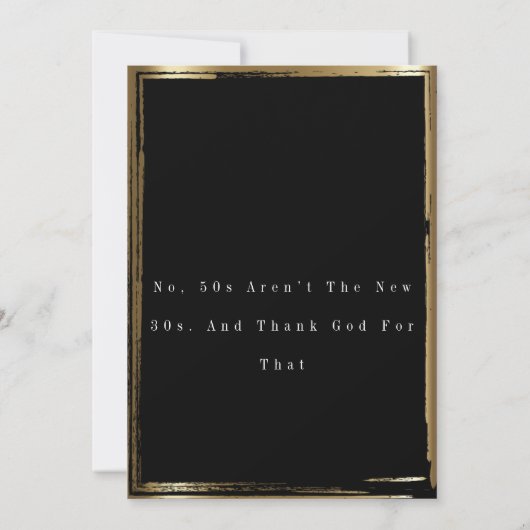 Elegant Black Gold Glitter 50th Birthday Party IV Kaart (Achterkant)