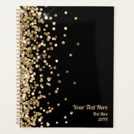 Elegant Black Gold Glitter Business Appointment Planner