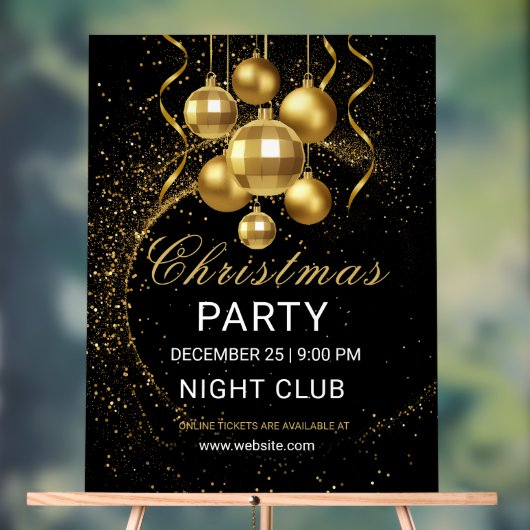 Elegant Black Gold Glitter Christmas Party  Acryl Bord (Neutraal)