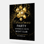 Elegant Black Gold Glitter Christmas Party  Acryl Bord (Hoek)