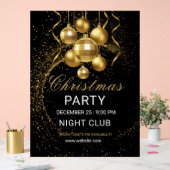 Elegant Black Gold Glitter Christmas Party  Acryl Bord (Huwelijk)