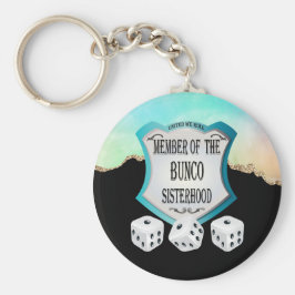 Elegant Black Gold Glitter Dice Sisterhood Bunco Sleutelhanger