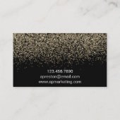 Elegant Black Gold Glitter en roze Visitekaartjes (Achterkant)