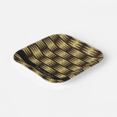Elegant Black Gold Glitter Geometric Pattern Papieren Bordje (Gebogen)