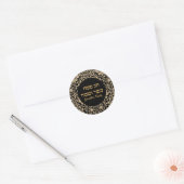 Elegant Black Gold Glitter Hebreeuwse Happy Passov Ronde Sticker (Envelop)