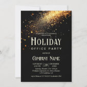 Elegant Black Gold Glitter Holiday Kantoor Party Kaart (Voorkant)