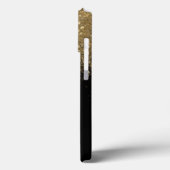 Elegant Black & Gold Glitter Monogram Case-Mate iPhone Case (Achterkant / Links)