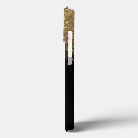 Elegant Black & Gold Glitter Monogram Case-Mate iPhone Case (Achterkant / Links)