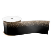 Elegant Black & Gold Glitter Ombre Satijnen Lint (Spoel)
