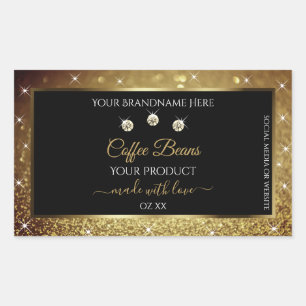 Elegant Black Gold Glitter Product Labels juwelen