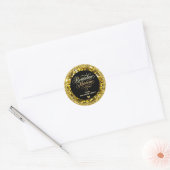 Elegant BLACK Gold Glitter Ramadan  Ronde Sticker (Envelop)